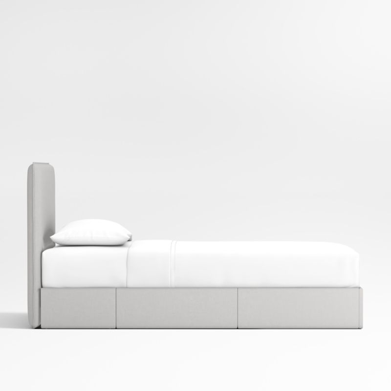 Noa Grey Upholstered Flange Kids Twin Storage Bed - image 2 of 4