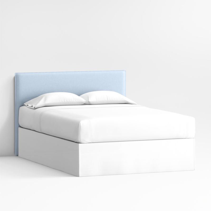 Noa Light Blue Upholstered Flange Kids Full Headboard - image 0 of 4