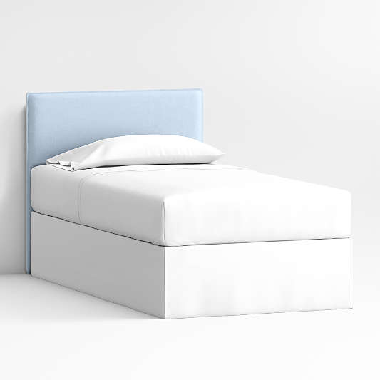 Noa Light Blue Upholstered Flange Kids Headboard