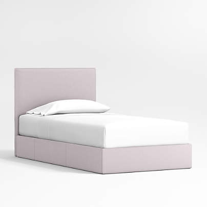 Noa Lilac Upholstered Flange Kids Twin Storage Bed