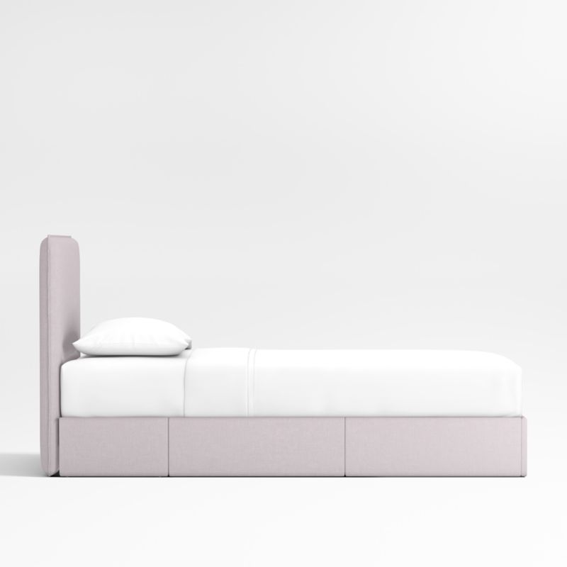 Noa Lilac Upholstered Flange Kids Twin Storage Bed - image 2 of 4