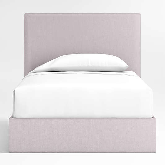 Noa Lilac Upholstered Flange Kids Twin Storage Bed