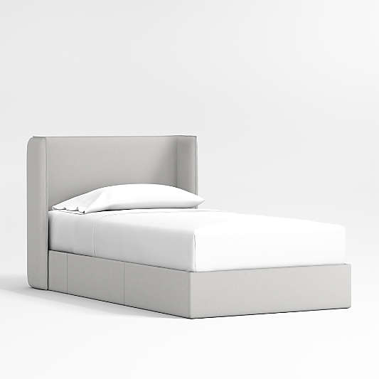 Noa Shelter Grey Upholstered Kids Storage Bed