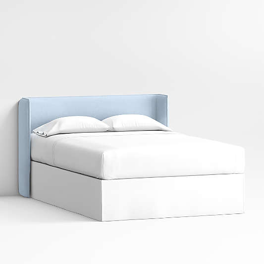 Noa Shelter Light Blue Upholstered Kids Full Headboard