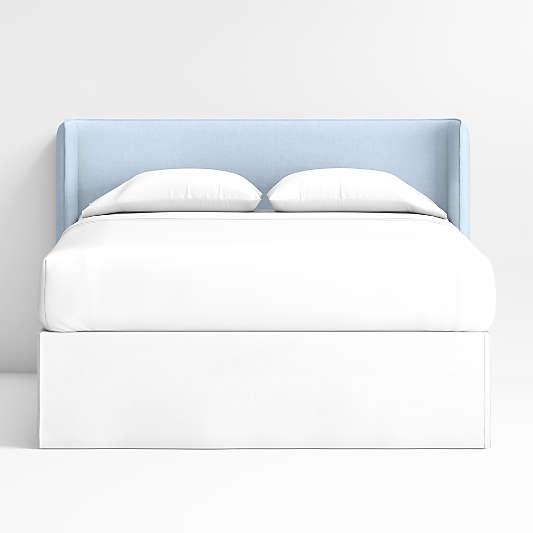 Noa Shelter Light Blue Upholstered Kids Full Headboard