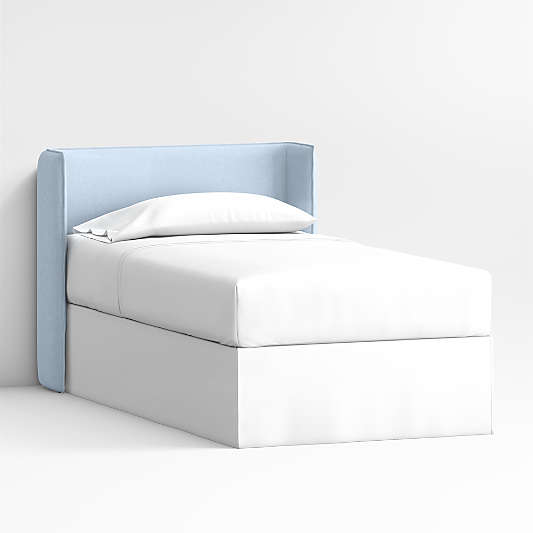 Noa Shelter Light Blue Upholstered Kids Twin Headboard