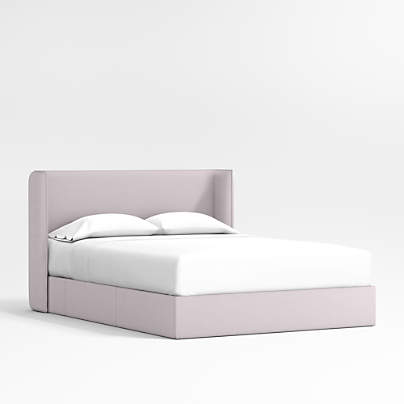 Noa Shelter Lilac Upholstered Kids Full Storage Bed