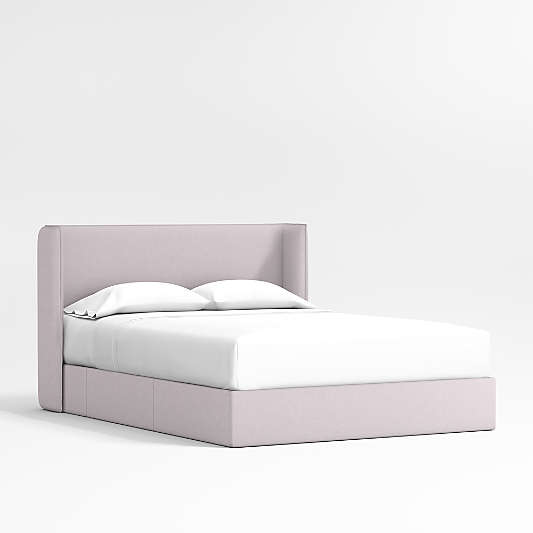 Noa Shelter Lilac Upholstered Kids Full Storage Bed