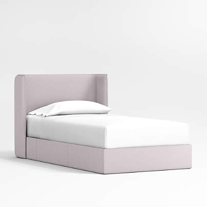 Noa Shelter Lilac Upholstered Kids Twin Storage Bed