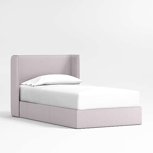 Noa Shelter Lilac Upholstered Kids Full Storage Bed