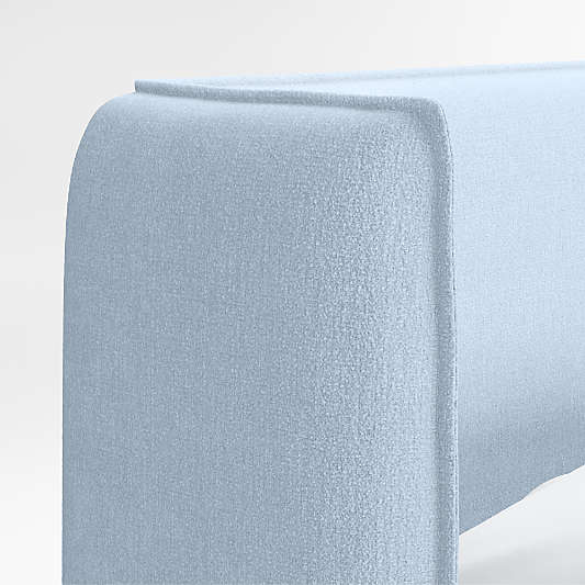 Noa Shelter Light Blue Upholstered Kids Full Headboard