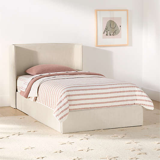 Noa Shelter Cream Upholstered Kids Storage Bed