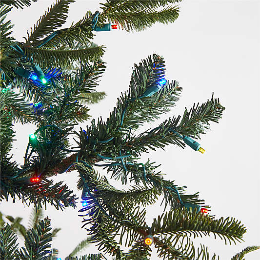 Faux Noble Fir Pre-Lit LED Christmas Trees with Multi-Color Lights