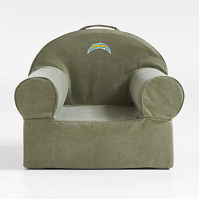 NFL Los Angeles Chargers Large Cyprus Green Organic Cotton Kids Lounge Nod Chair