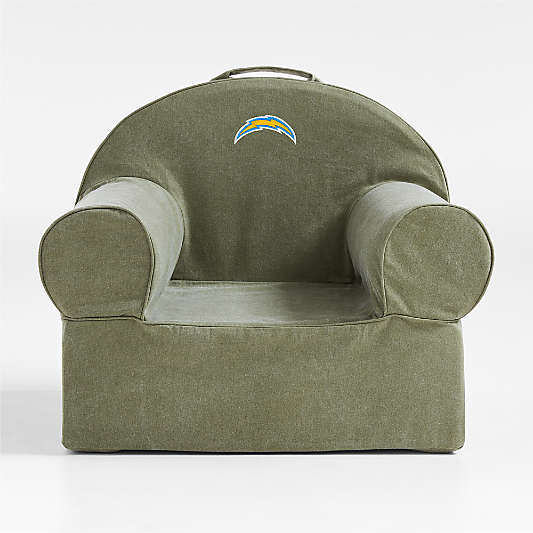NFL Los Angeles Chargers Large Cyprus Green Organic Cotton Kids Lounge Nod Chair
