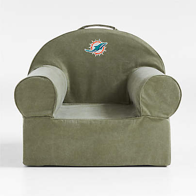 NFL Miami Dolphins Large Cyprus Green Organic Cotton Kids Lounge Nod Chair
