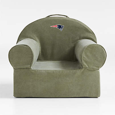 NFL New England Patriots Large Cyprus Green Organic Cotton Kids Lounge Nod Chair