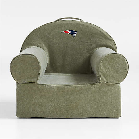 NFL New England Patriots Large Cyprus Green Organic Cotton Kids Lounge Nod Chair