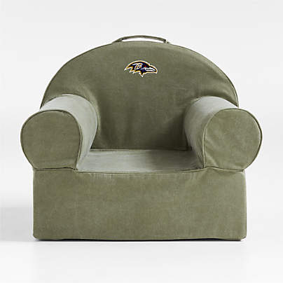 NFL Baltimore Ravens Large Cyprus Green Organic Cotton Kids Lounge Nod Chair