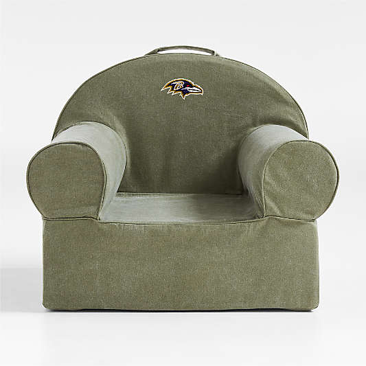 NFL Baltimore Ravens Large Cyprus Green Organic Cotton Kids Lounge Nod Chair