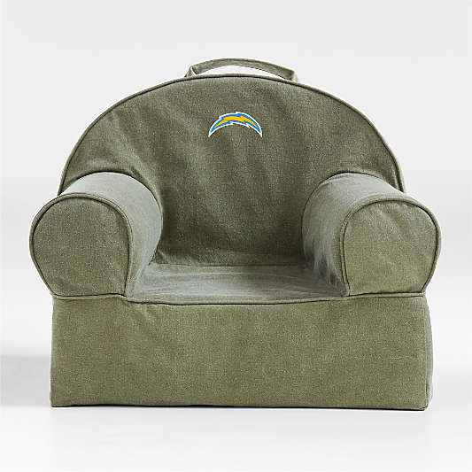 NFL Los Angeles Chargers Small Cyprus Green Organic Cotton Kids Lounge Nod Chair