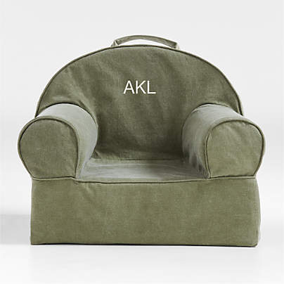 Small Cyprus Green Kids Lounge Nod Chair