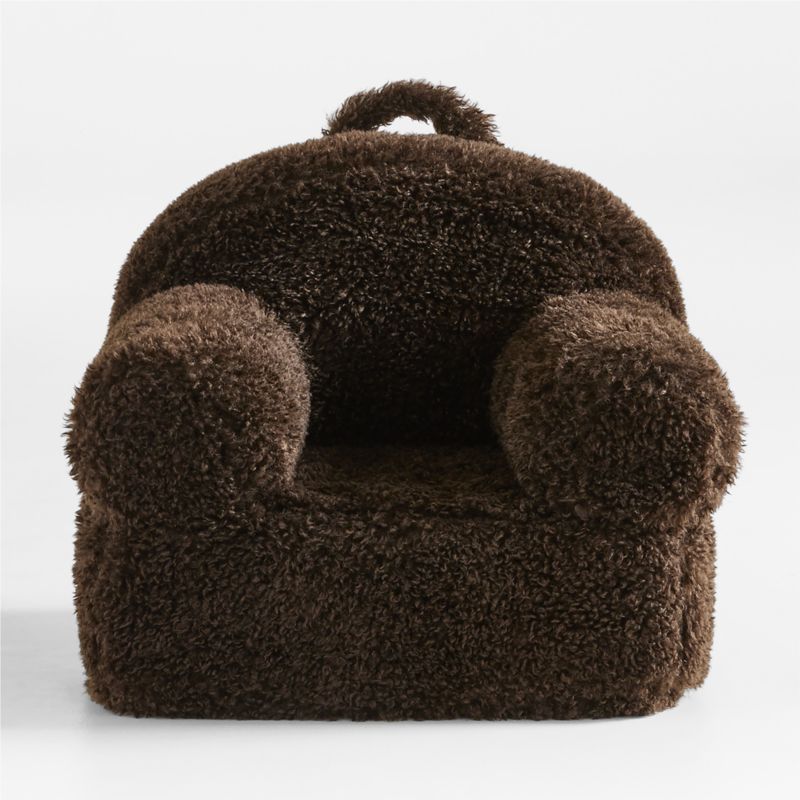 Large Sesame Brown Mongolian Faux Fur Kids Lounge Nod Chair Cover - image 0 of 3