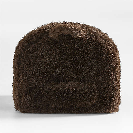 Small Sesame Brown Mongolian Faux Fur Kids Lounge Nod Chair