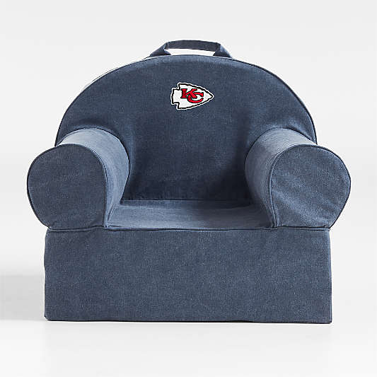 NFL Kansas City Chiefs Large Deep Indigo Organic Cotton Kids Lounge Nod Chair