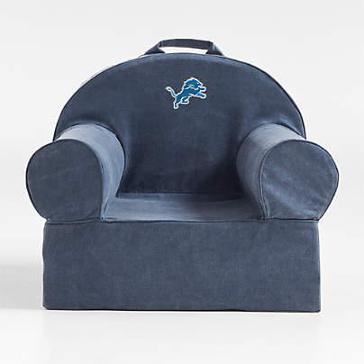 NFL Detroit Lions Large Deep Indigo Organic Cotton Kids Lounge Nod Chair