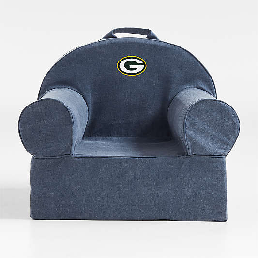 NFL Green Bay Packers Large Deep Indigo Organic Cotton Kids Lounge Nod Chair