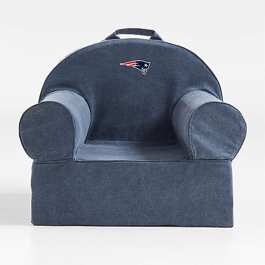 NFL New England Patriots Large Deep Indigo Organic Cotton Kids Lounge Nod Chair