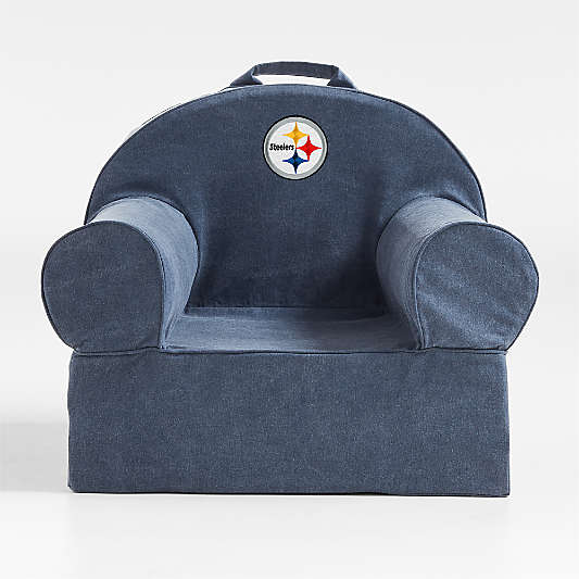 NFL Pittsburgh Steelers Large Deep Indigo Organic Cotton Kids Lounge Nod Chair