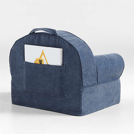 Small Deep Indigo Organic Cotton Kids Lounge Nod Chair