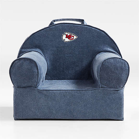 NFL Kansas City Chiefs Small Deep Indigo Organic Cotton Kids Lounge Nod Chair