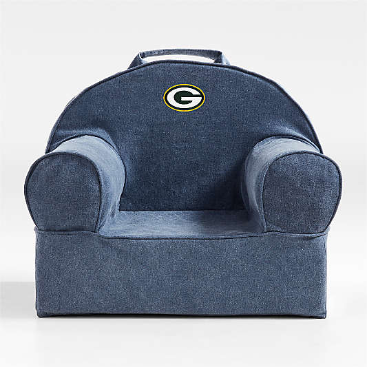 NFL Green Bay Packers Small Deep Indigo Organic Cotton Kids Lounge Nod Chair