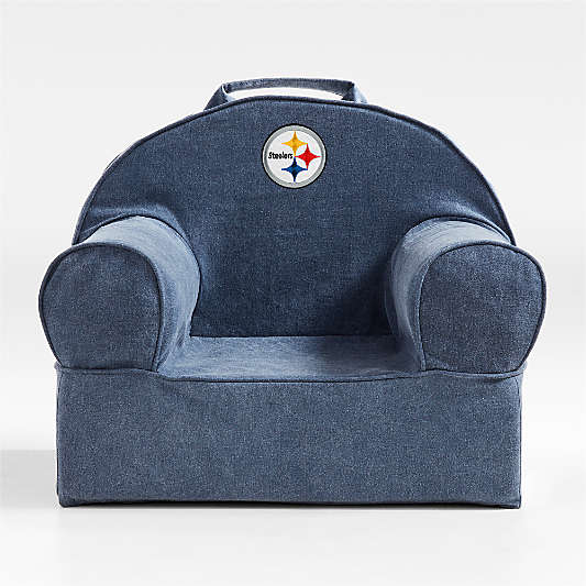 NFL Pittsburgh Steelers Small Deep Indigo Organic Cotton Kids Lounge Nod Chair