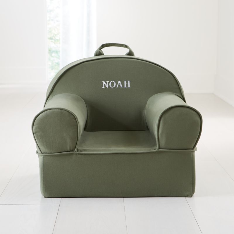 Large Dark Green Personalized Kids Lounge Nod Chair Reviews Crate Kids