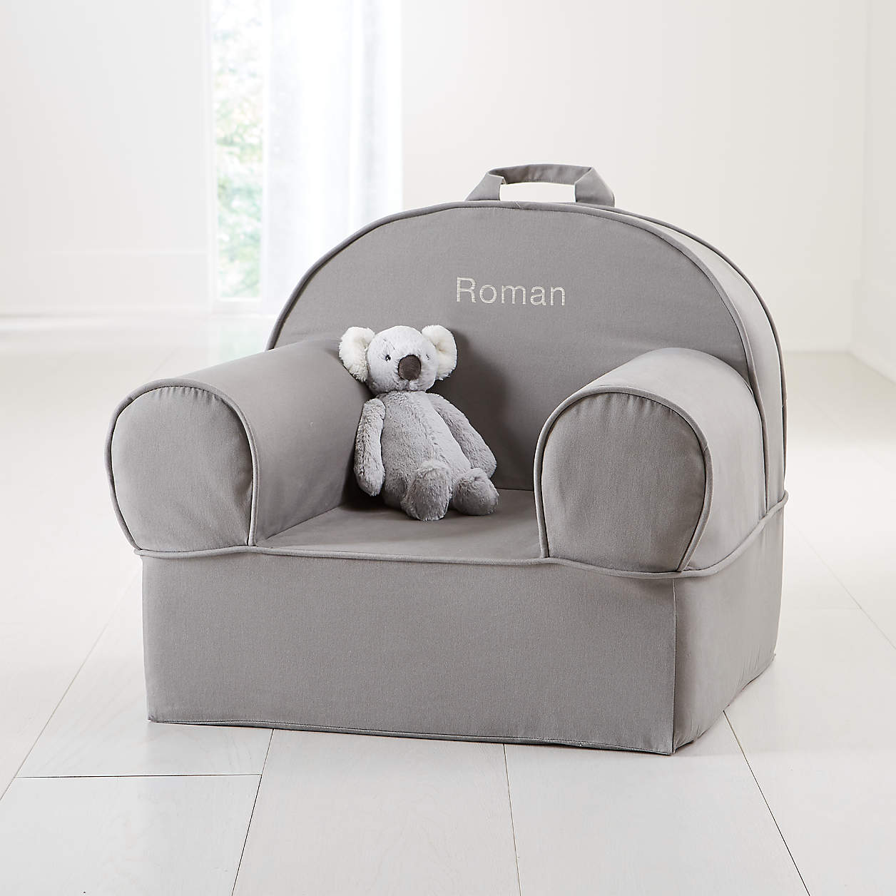 Large Grey Personalized Kids Lounge Nod Chair + Reviews Crate & Kids