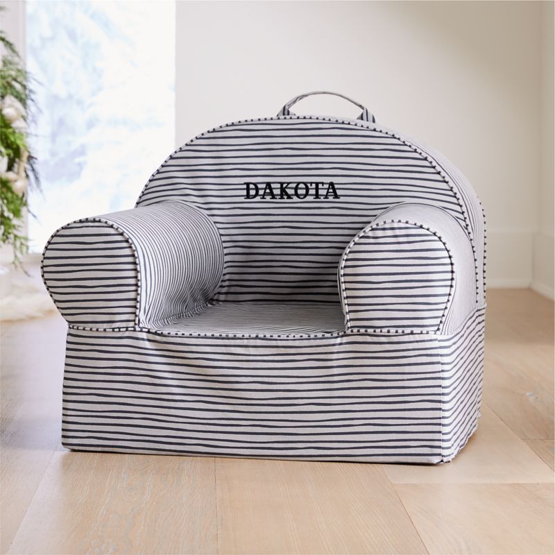 Large Grey Stripe Nod Chair Cover + Reviews Crate & Kids