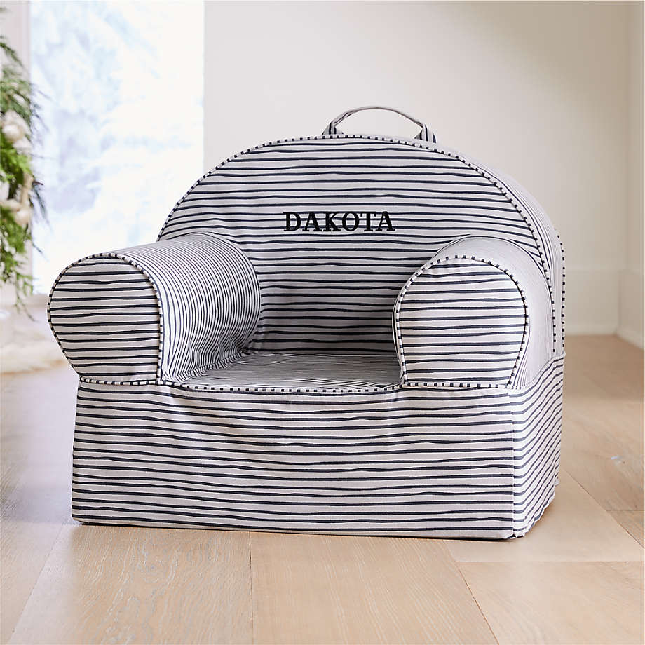 Large Grey Stripe Nod Chair Cover + Reviews Crate & Kids