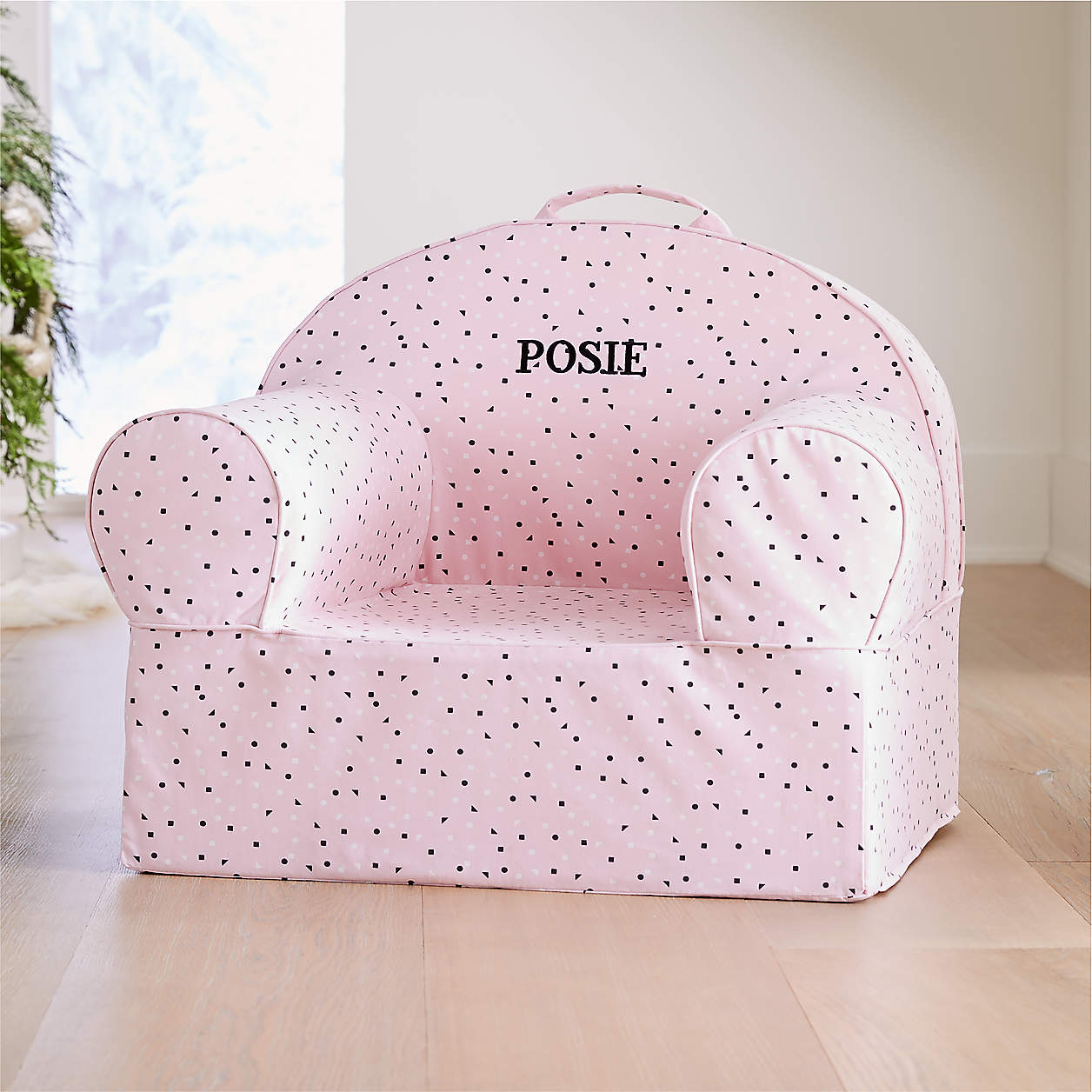Large Pink Confetti Nod Chair + Reviews Crate & Kids