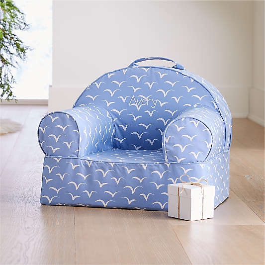 Small Periwinkle Birds Nod Chair