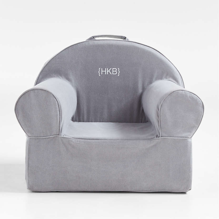 Large Pewter Grey Kids Lounge Nod Chair Reviews Crate Kids