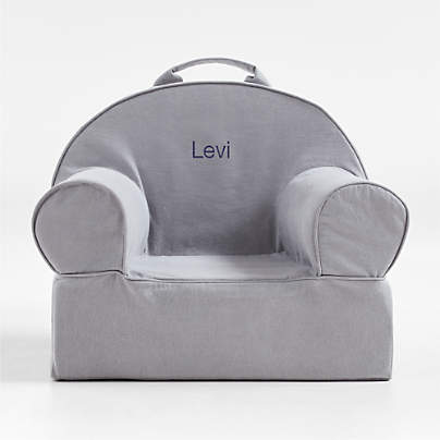 Small Pewter Grey Kids Lounge Nod Chair