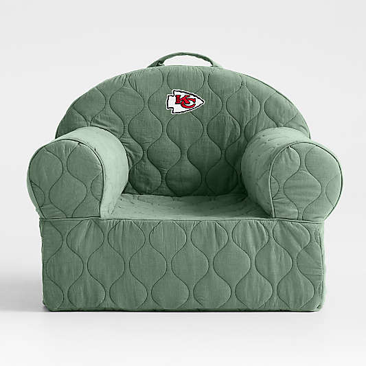 NFL Kansas City Chiefs Large Iceberg Green Quilted Cotton Corduroy Kids Lounge Nod Chair