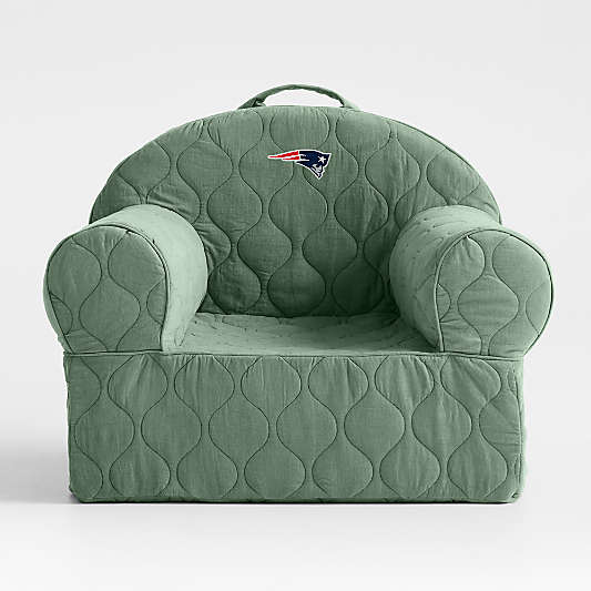 NFL New England Patriots Large Iceberg Green Quilted Cotton Corduroy Kids Lounge Nod Chair
