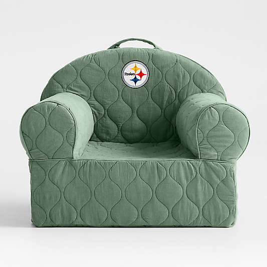 NFL Pittsburgh Steelers Large Iceberg Green Quilted Cotton Corduroy Kids Lounge Nod Chair