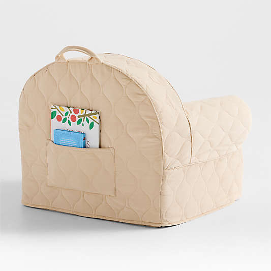 Large Oatmeal Cord Kids Lounge Nod Chair