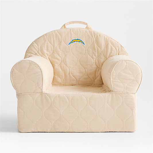 NFL Los Angeles Chargers Large Oatmeal Quilted Cotton Corduroy Kids Lounge Nod Chair